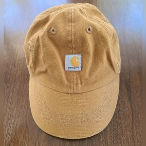 Carhartt Baby Hat with Brim Tan 6-12 Months Elastic Backed Ball Cap Brown Infant